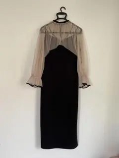 Ameri VINTAGE チュール ドット ワンピース ブラック M 結婚式 - メルカリ