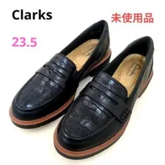 Clarks　クラークス　ローファー　レザー　クロコ型押し　23.5 未使用品のサムネイル