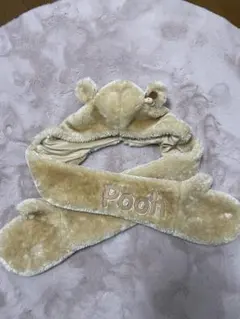 ディズニーのマフラー：フード付き（プーさん)