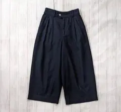 パラスパレス インディゴダンガリー タックパンツ ワイドパンツ 3 ウエストゴム ムラ糸ダンガリータックパンツ