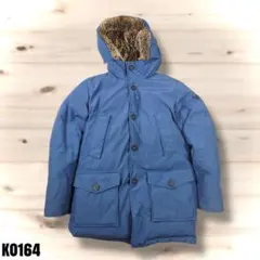 ★美品 ノースフェイス フード付 ダウンジャケット M 95 ブルー K0164