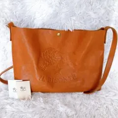 IL BISONTE ビッグロゴ ショルダーバッグ A4 レザー ヤキヌメ