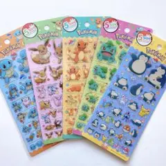 韓国限定 ポケモン 5サイズ シール ぷっくりステッカー 5枚セット