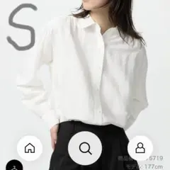 ユニクロ　リネンブレンドオーバーサイズシャツ　新品　S コントワーデコトニエ