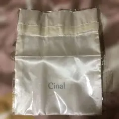 Cinal アイボリー サテン 巾着袋