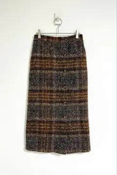 terawear emu ツイード調 ロングスカート ボタンデザイン M