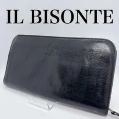 IL BISONTE イルビゾンテ 長財布 L字 ラウンドファスナー 本革 黒
