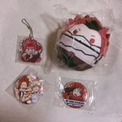 切島鋭児郎　爆豪勝己　缶バッジアクキーぬいぐるみ　ふわコロ