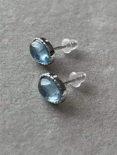 シンプル上品 アクアマリン S925ピアス(「※2点購入で1点¥2000」)