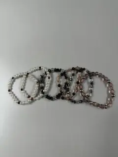 6本セット ブレスレット パールとビーズ#J09