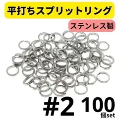 ステンレス製 平打ち スプリットリング #2 外径5mm 100個セット