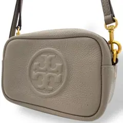 未使用級　トリーバーチ　ペリーボンベ カメラバッグ　ショルダー　レザー　2層