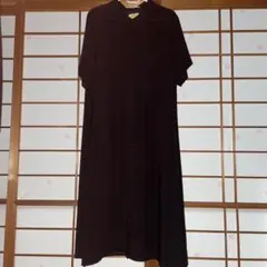 黒 半袖 シャツワンピース