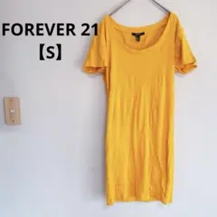 FOREVER 21 イエロー 半袖ミニワンピース Sサイズ　レディース