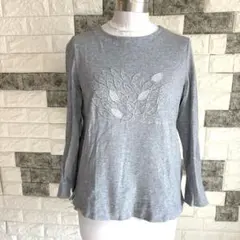 【なぁな様専用】シンプルライフ長袖TシャツL葉の刺繍 レナウン