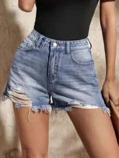 SHEIN ダメージショートデニム