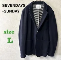 セブンデイズサンディ メンズ テーラードジャケット L ネイビー 無地