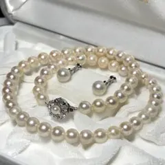 【テリ強】あこや真珠　ネックレス　7.0-7.5mm 41cm パール