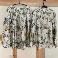 フェリシモ サニークラウズ　ボタニカル柄ブラウスギャザースカートセットアップ