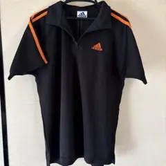 adidas アディダス メッシュポロシャツ ブラック オレンジ 3ラインMのサムネイル