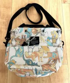 Kiu 巾着型 ショルダーバッグ 猫柄