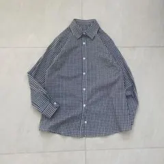 ギンガムチェックシャツ ブラック 白黒 モノトーン シンプルベーシックアメカジ