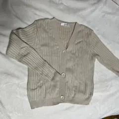 ベージュ リブ編み カーディガン M fifth