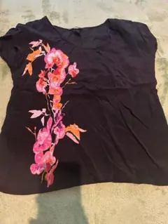 H&M 花柄 半袖Tシャツ US 4