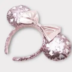 ディズニー ハート型スパンコールカチューシャ　ピンク