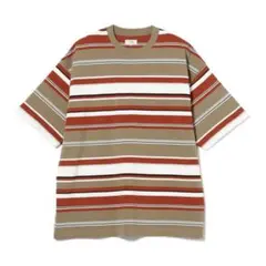 BEAMS マルチボーダーTシャツ ベージュ XLのサムネイル