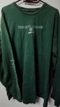 TOMMY JEANS グリーン 長袖Tシャツ XL