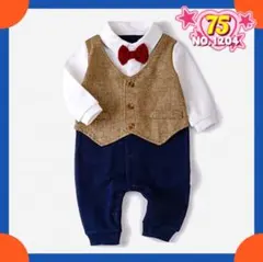 子供フォーマルスーツロンパースカバーオール子供服男の子蝶ネクタイ紳士風 ベビー