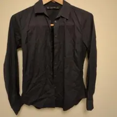匿名配送　ZARA BASIC　レディース長袖シャツ　黒　サイズ38