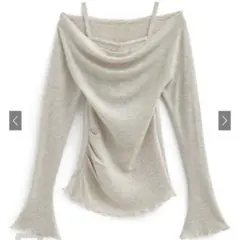 GRL レイヤード風オフショルニットトップス 新品