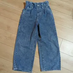 キッズ デニムパンツ ワイドパンツ