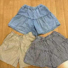 UNIQLO GU 女の子　130 ボトムス　ショートパンツ　3枚まとめ売り