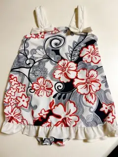 ワンピース水着 フラワープリント120cm