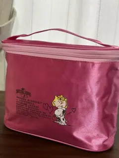 Snoopy ピンクポーチ 仕切り付き