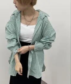 apres jour mignon 長袖シャツ グリーン オーバーサイズのサムネイル