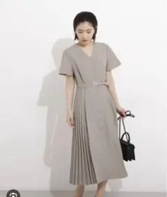 NATURAL BEAUTY BASIC サイドプリーツ切替ワンピース　新品