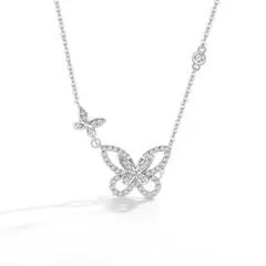 バタフライネックレス　CZジルコニア　DUOSU デュオス　新品　ネックレス