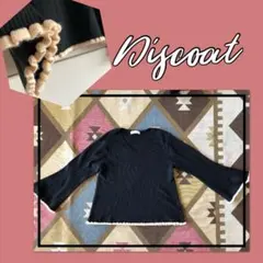 Discoat リブニット デザインスリーブ フリルニット