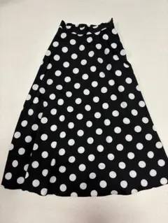 M. deuxエムドゥドット柄フレアスカート ブラック/ホワイト Freeサイズ