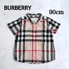 【美品】 バーバリー ノバチェック　チェックシャツ 半袖　90㎝　ブラウス