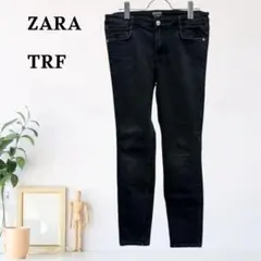 zk806【S】ZARA TRF デニム ジーンズ スキニー 黒のサムネイル