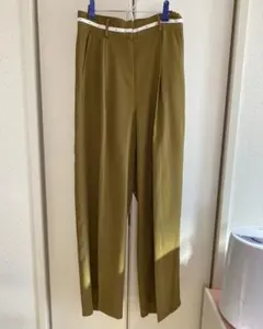 idem スラックス パンツ 緑 カーキ オリーブ