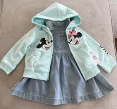 BabyGAP ミッキーミニーフードデニムワンピース セット80cm新品