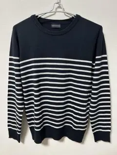 ナノユニバース　ボーダークルーネックシャツ　ニット