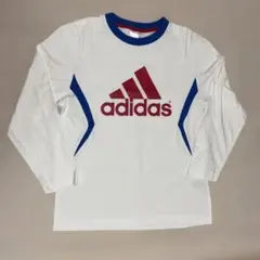adidas 長袖カットソー 130cm ホワイト/ブルー/レッド