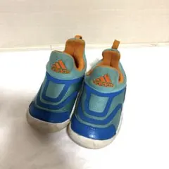 adidas 15㎝ キッズシューズ スリッポン 青/オレンジ